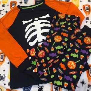 Halloween Matching Family Set Pajamas (3 sets) Skeleton & Candy Glow in the Dark